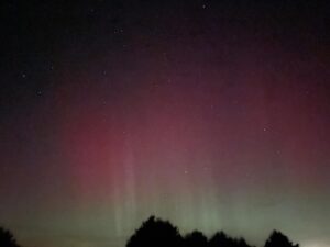 The northern lights light up the sky over Durrow on Sunday the 5th of November 2023.