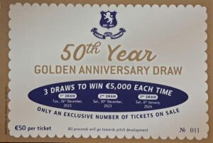 Ticket for the Lions AFC 50th Anniversary Draw 2023.